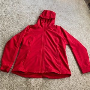 Red soft shell jacket